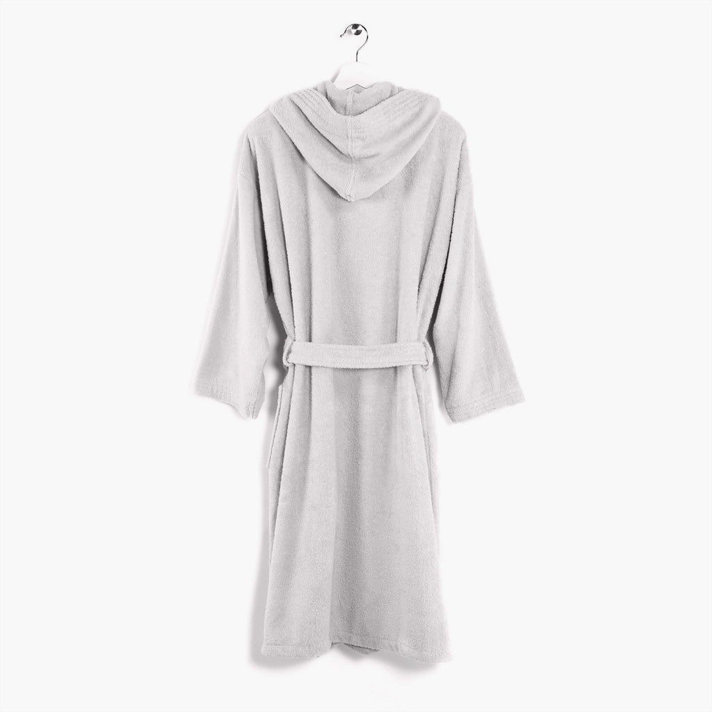 Accappatoio Unisex con Cappuccio Tinta Unita Perla - DiMaestro